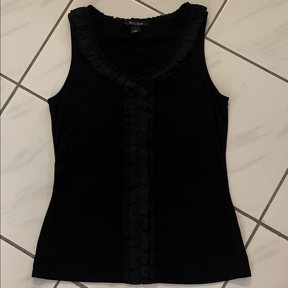 Black Ruffled Tank Top - Picture 1 of 6